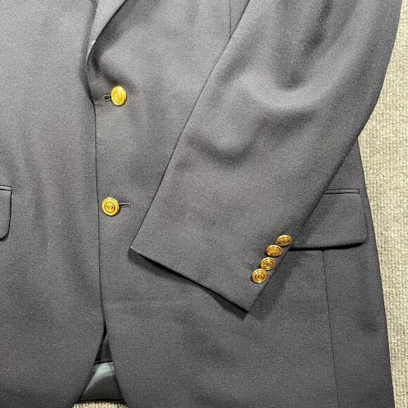 Wimbledon of England Blazer 40R Blue Single Breast Notch Lapel Wool Blend - Picture 2 of 14